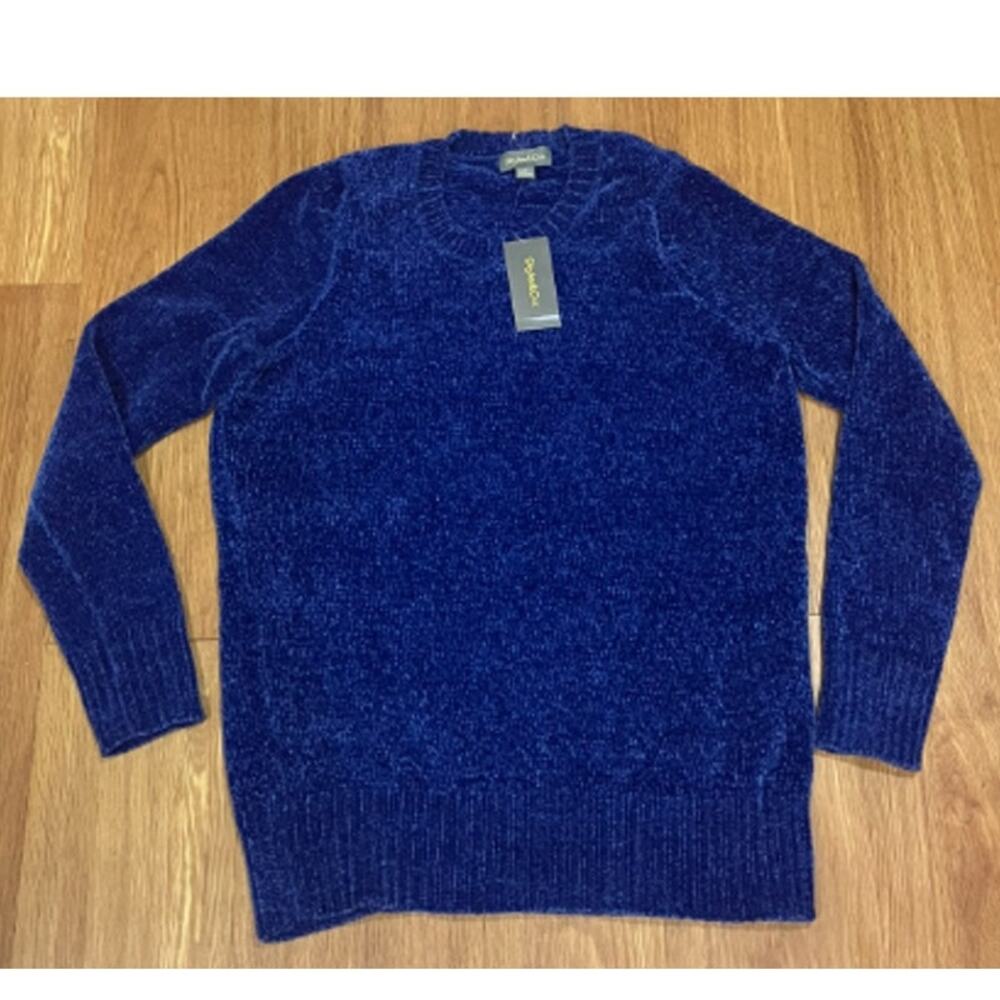 Style & Co Women's Crewneck Chenille Long-Sleeve Sweater XS